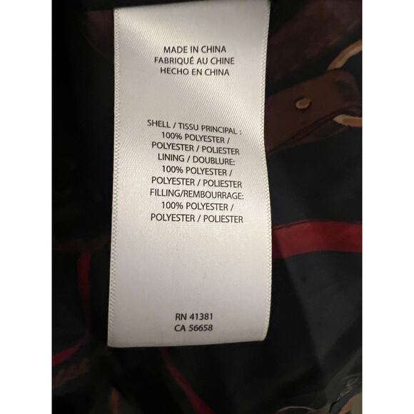 Lauren Ralph Lauren Women's 1X Double-Breasted Diamond Quilted Navy Barn Coat - Picture 5 of 11